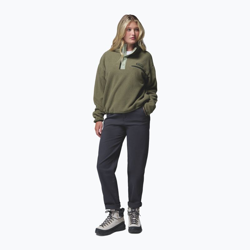 Dámska fleecová mikina Columbia Helvetia II Cropped Half Snap Fleece stone green/safari 2