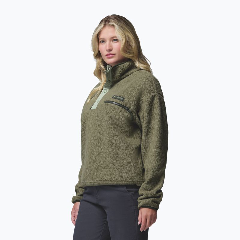 Dámska fleecová mikina Columbia Helvetia II Cropped Half Snap Fleece stone green/safari 4