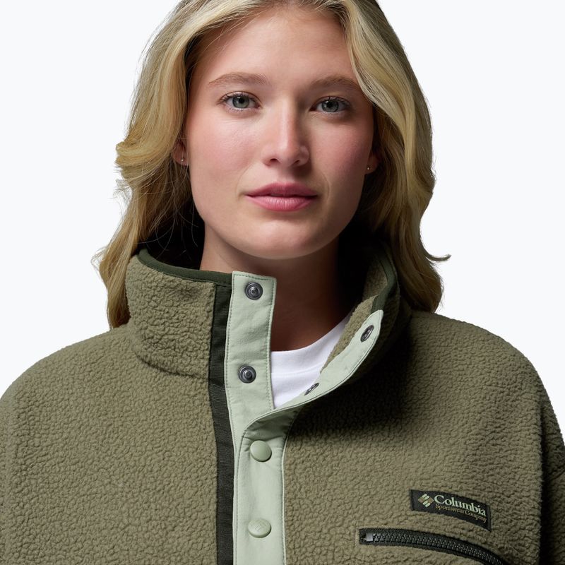 Dámska fleecová mikina Columbia Helvetia II Cropped Half Snap Fleece stone green/safari 5