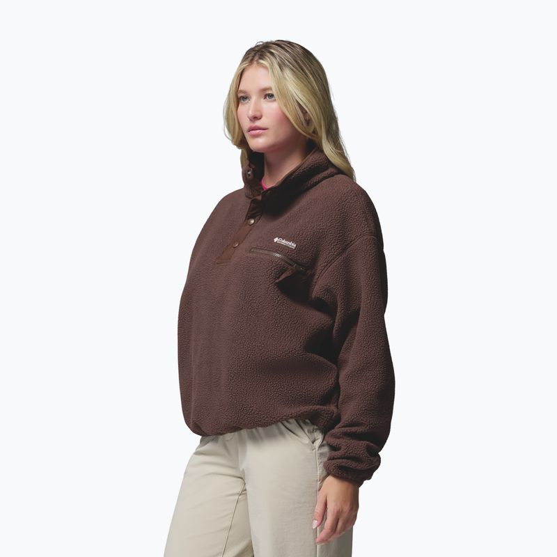 Dámska fleecová mikina Columbia Helvetia II Cropped Half Snap Fleece tobacco 4