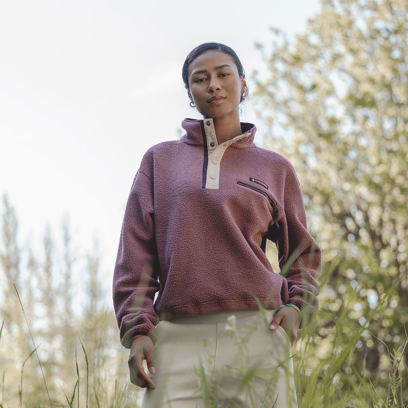 Dámska fleecová mikina Columbia Helvetia II Cropped Half Snap Fleece antique mauve/mineral pink 7