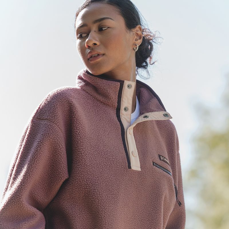 Dámska fleecová mikina Columbia Helvetia II Cropped Half Snap Fleece antique mauve/mineral pink 9