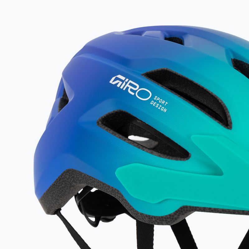 Detská cyklistická prilba Giro Fixture II matte aqua green/blue jewel fade 7