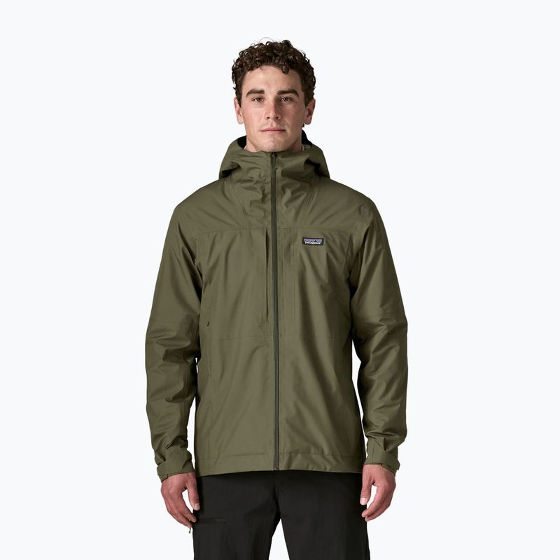 Pánska nepremokavá bunda Patagonia Insulated Boulder Fork Rain basin green