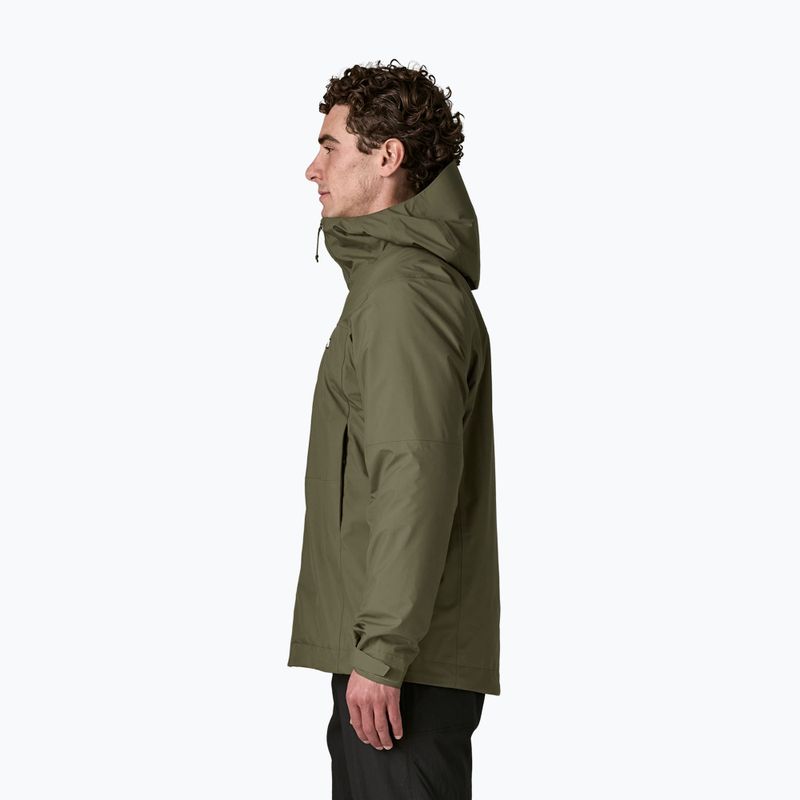 Pánska nepremokavá bunda Patagonia Insulated Boulder Fork Rain basin green 3