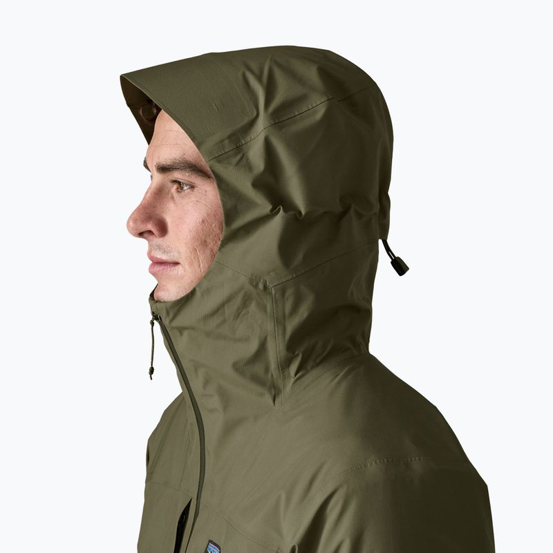 Pánska nepremokavá bunda Patagonia Insulated Boulder Fork Rain basin green 4