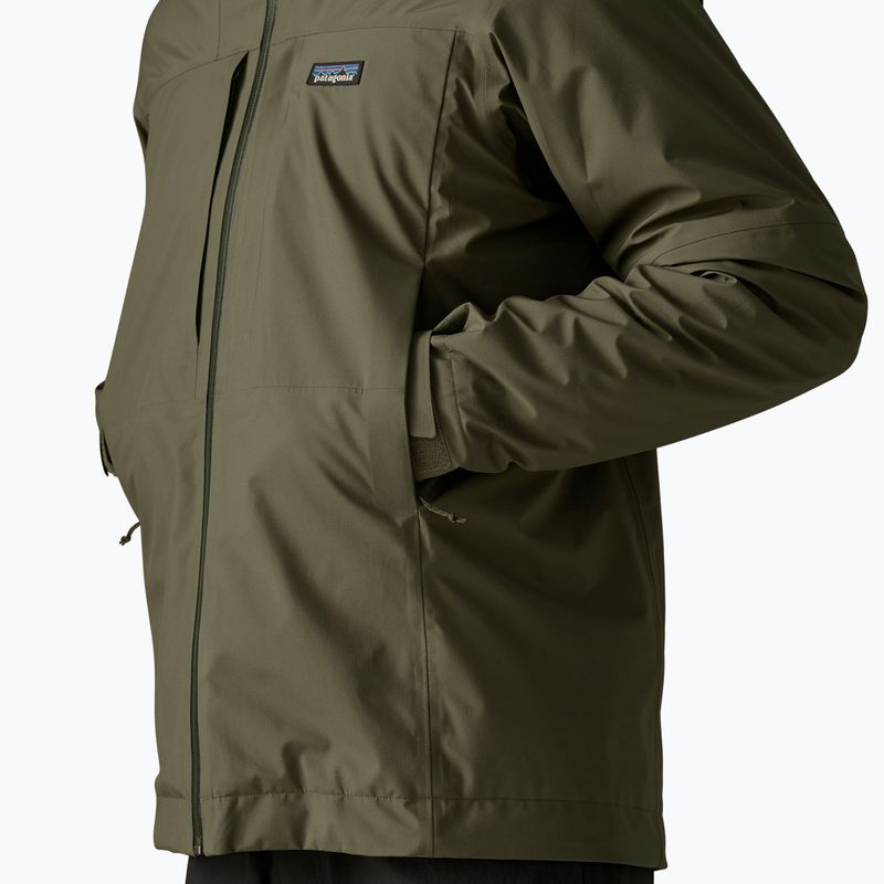 Pánska nepremokavá bunda Patagonia Insulated Boulder Fork Rain basin green 5