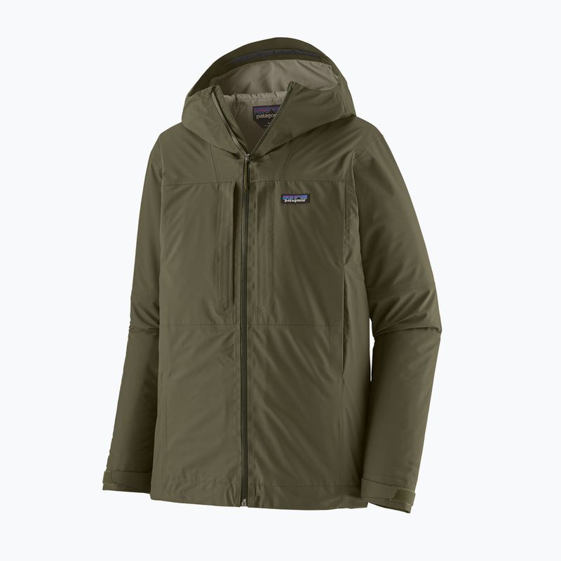 Pánska nepremokavá bunda Patagonia Insulated Boulder Fork Rain basin green 8