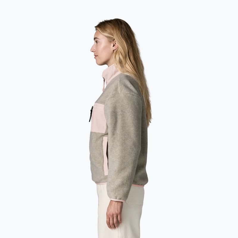 Dámska fleecová mikina Patagonia Synchilla oatmeal heather w/pink frost 3