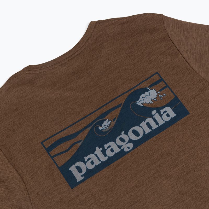 Pánske tričko longsleeve Patagonia Cap Cool Daily Boardshort Logo LS berm brown - light berm brown x-dye 4