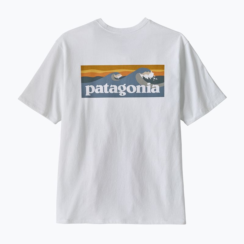 Pánske tričko Patagonia Boardshort Logo Pocket Responsibili fiber white 2