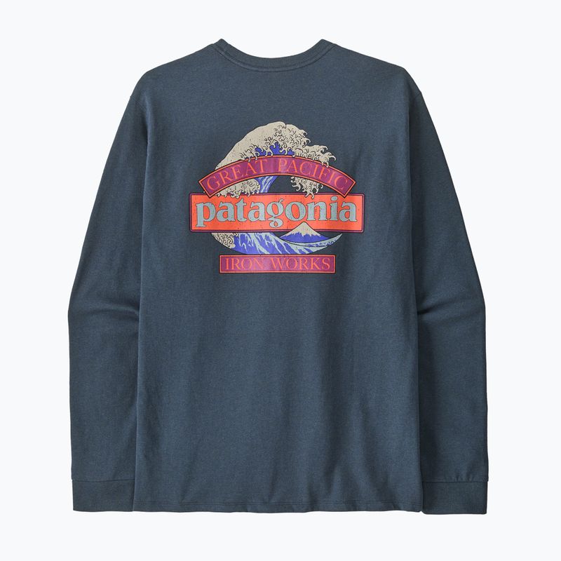 Pánske tričko longsleeve Patagonia Great Waves Responsibili-Tee LS summit blue 3