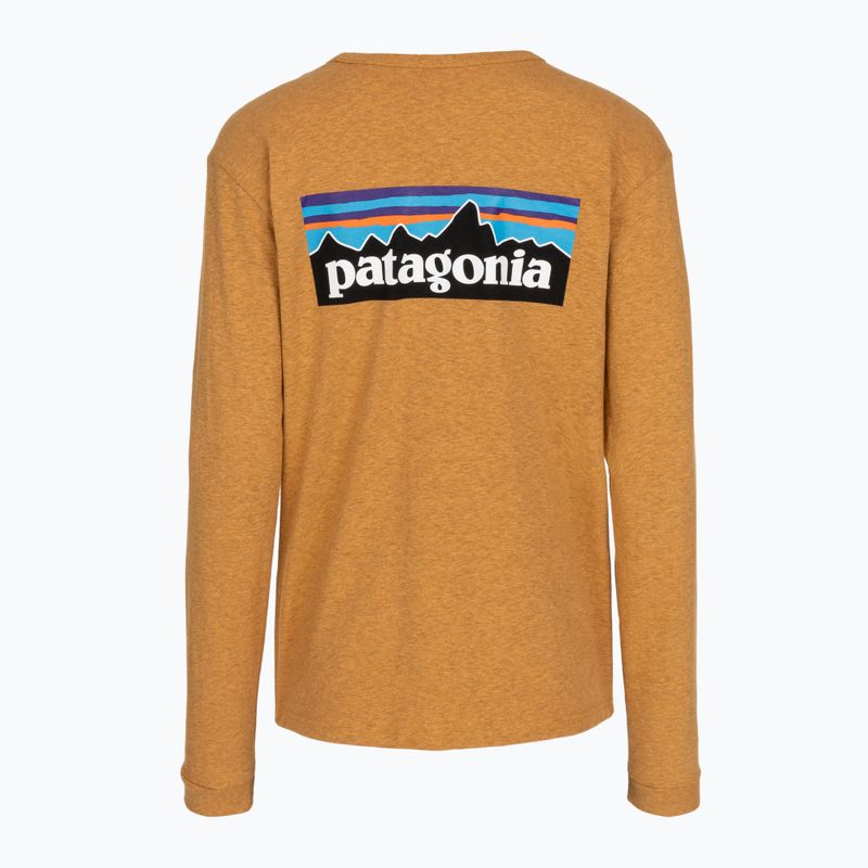 Dámske tričko longsleeve Patagonia P-6 Logo Responsibili-Tee LS dried mango 2
