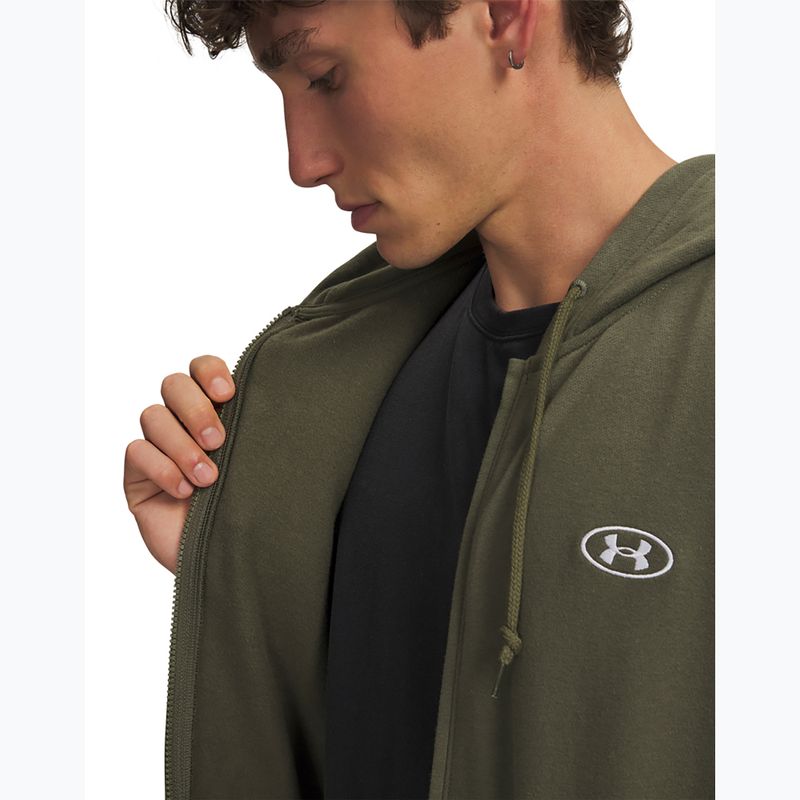 Pánska mikina Under Armour Rival Fleece Full Zip marine od green/white 3