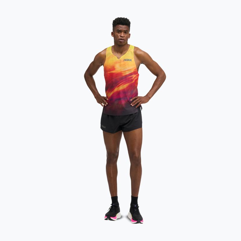 Pánske bežecké tričko HOKA Race Day Singlet TR Print hoka citrus 2
