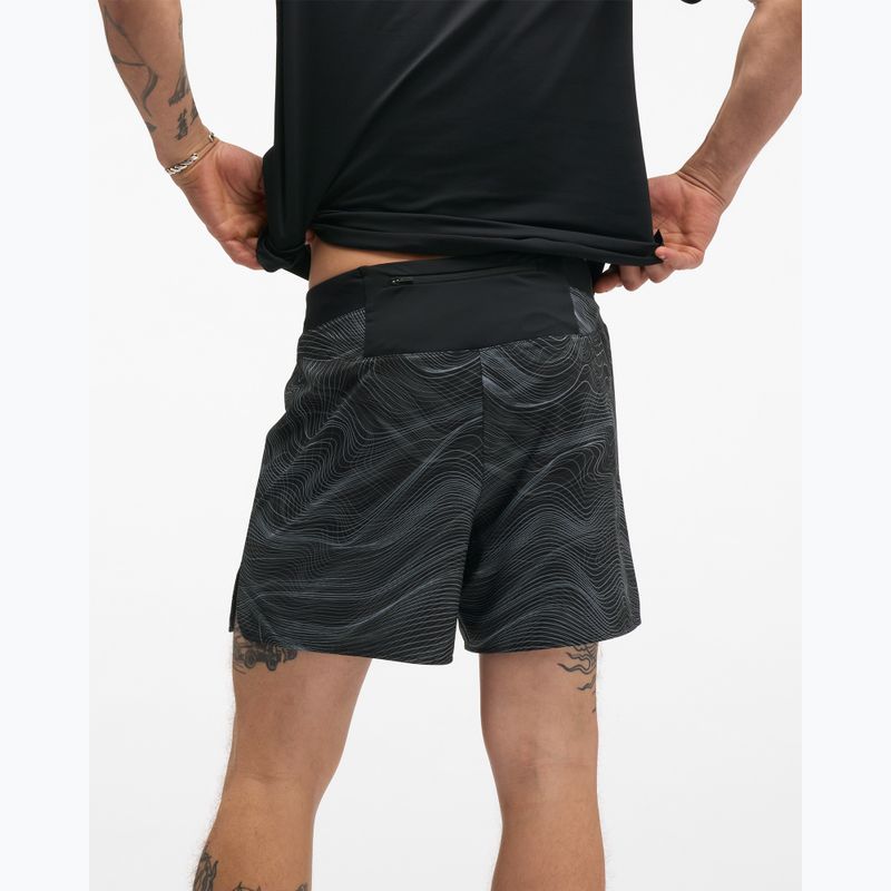 Pánske bežecké šortky HOKA Glide Short 5" Brief CLF PRT black/white 3