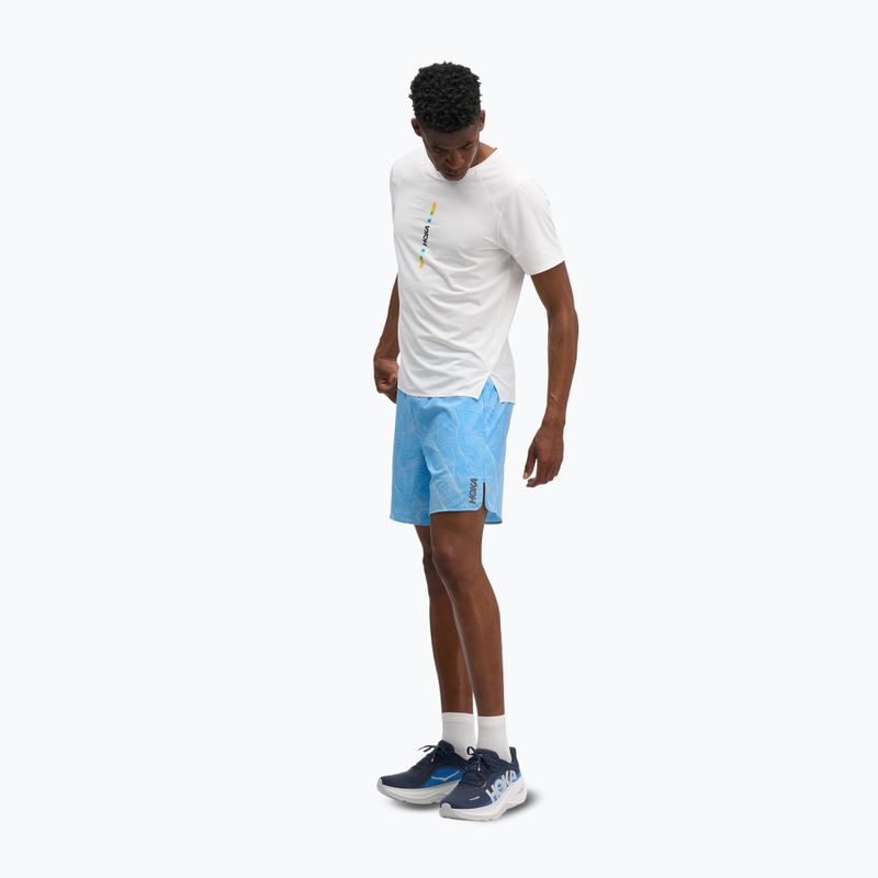 Pánske bežecké šortky HOKA Glide Short 7" CLF PRT mineral blue 2