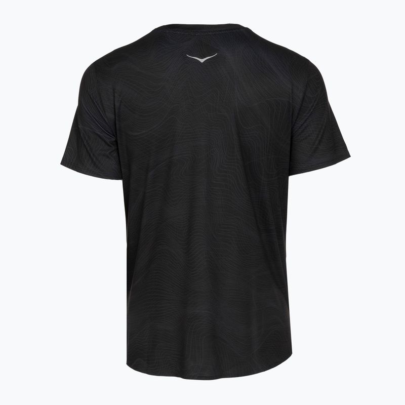 Dámske bežecké tričko HOKA EveryRun CLF PRT black/squid ink 2