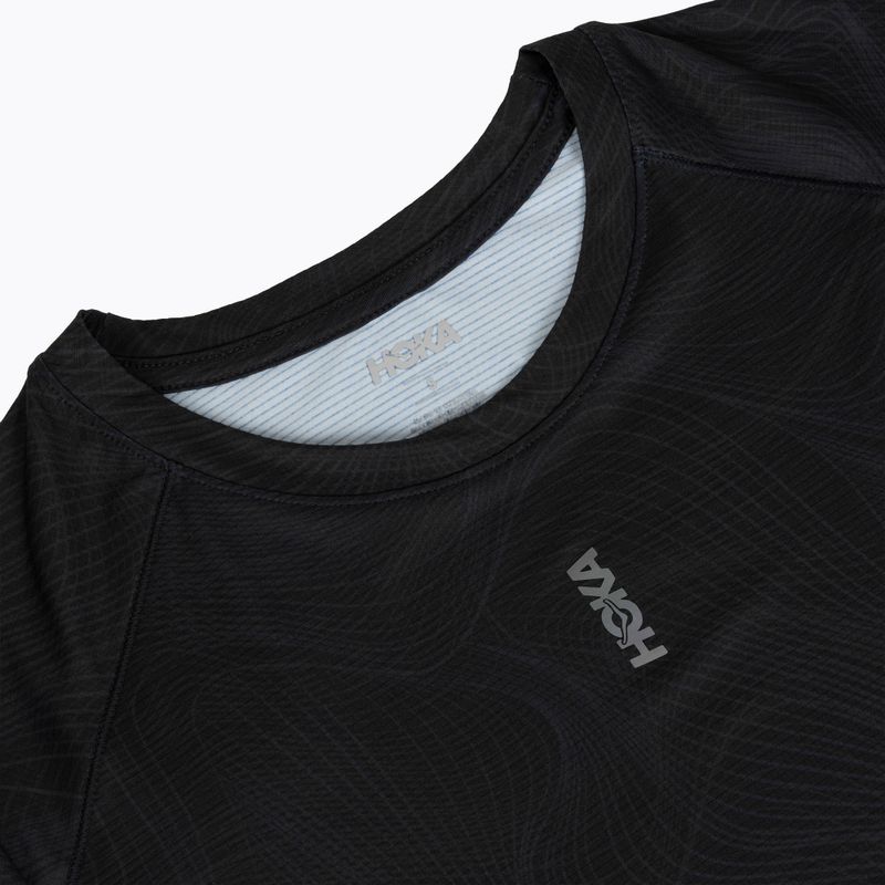 Dámske bežecké tričko HOKA EveryRun CLF PRT black/squid ink 3