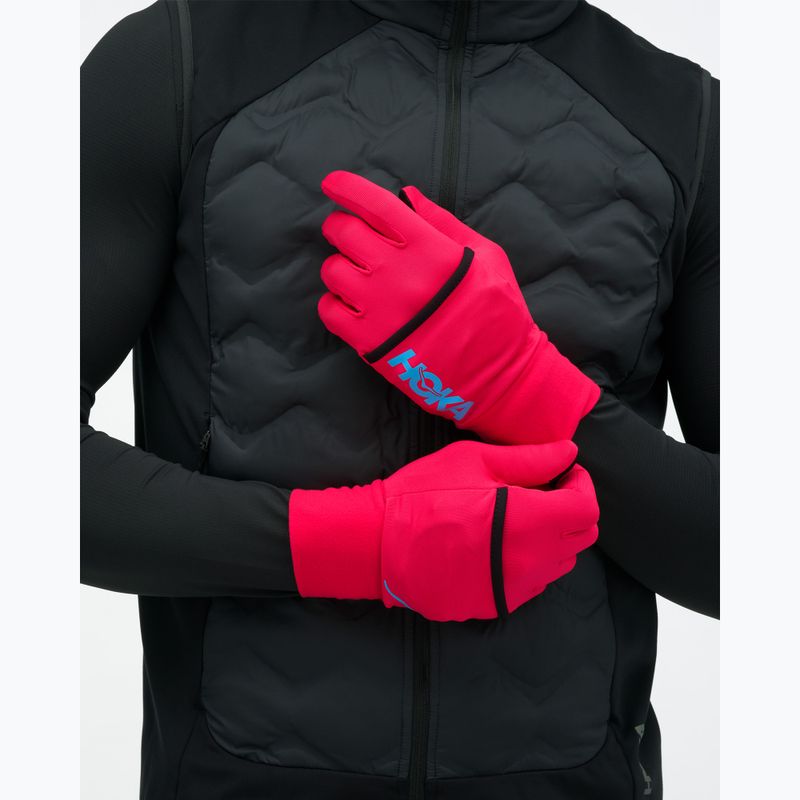 Bežecké rukavice HOKA Coldsnap Fleece Gloves cerise 2