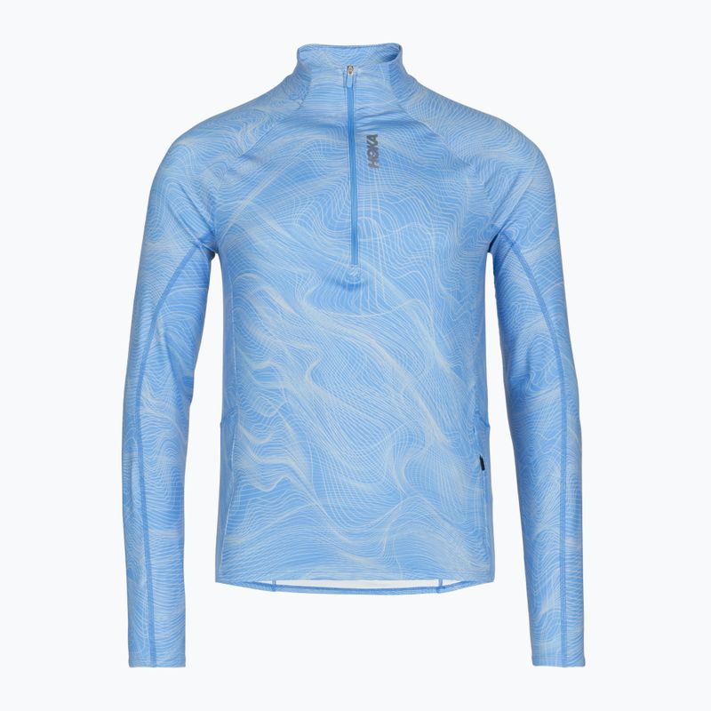 Pánska bežecká mikina HOKA Skyform Half Zip CLF PRT mineral blue