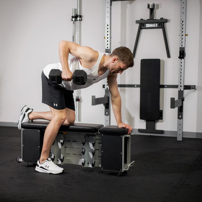 Nastaviteľná tréningová lavica XTREXO Storage čierna 6