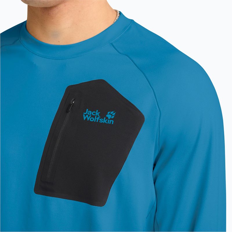 Pánske tričko longsleeve Jack Wolfskin Prelight Trail Crew aurora blue 4