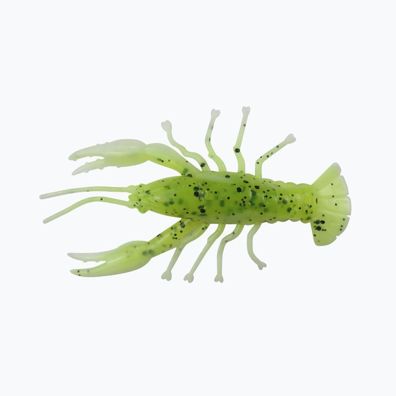 Relax Crawfish 2 Laminovaná gumová nástraha 4 ks chartreuse-čierna jumbo trblietavá biela CRF2