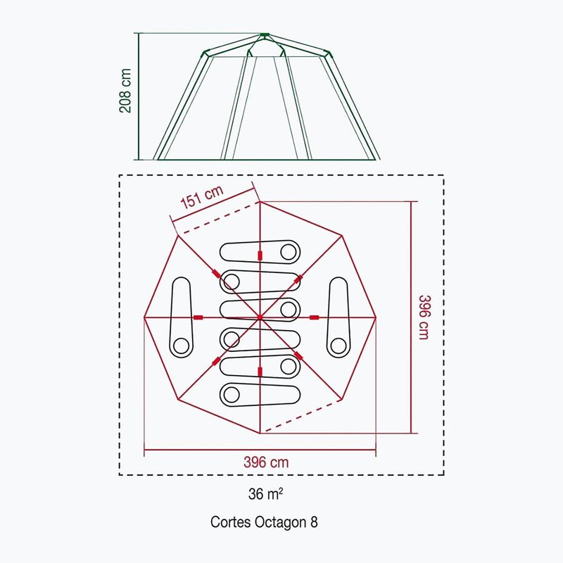 Kempingový stan Coleman Cortes Octagon 8 sivý 2000019550 2