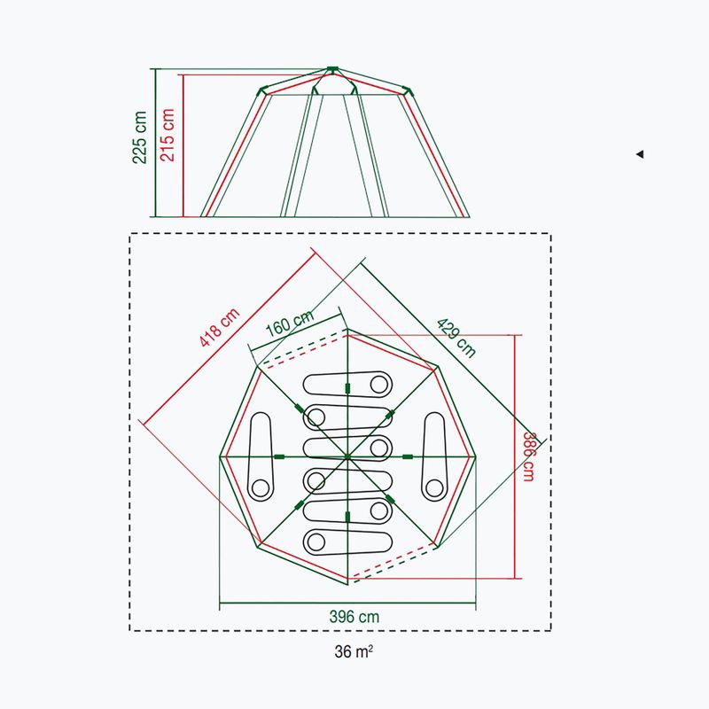 Coleman Octagon 8 Nový kempingový stan pre 8 osôb sivý 2176828 7