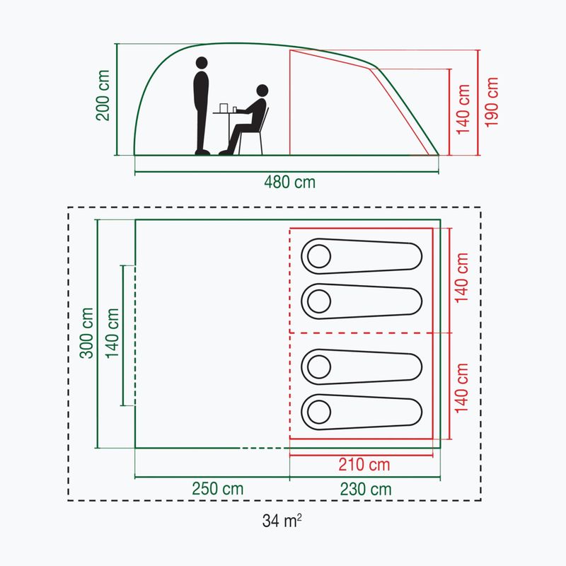 Kempingový stan pre 4 osoby Coleman Vespucci 4 brown 2