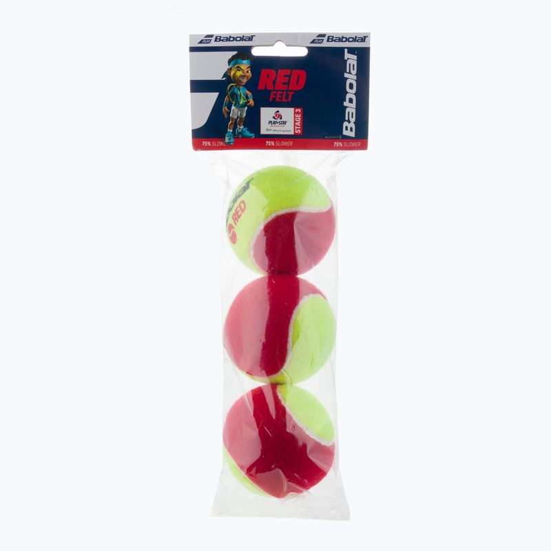 Tenisové loptičky Babolat Red Felt 3 ks červené 501036