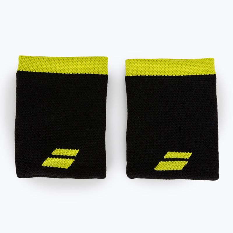 Babolat Logo Jumbo návleky na zápästie 2 ks čierna/žltá 5UA1262 2