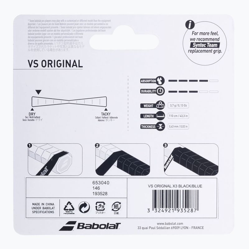 Obaly na tenisové rakety Babolat Vs Original 3 ks čierna/fluo žltá 2