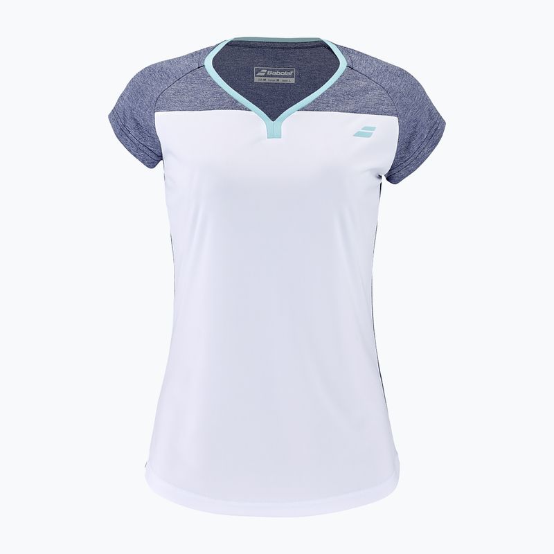 Detské tenisové tričko Babolat Play Crew Neck white and blue 3MTE011