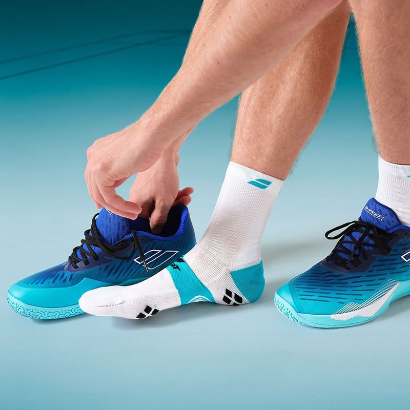 Pánske ponožky  Babolat Badminton Pro Crew white/ceramic blue 3