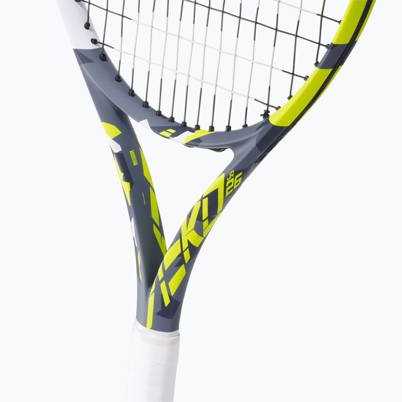 Detská tenisová raketa Babolat Aero Junior 26 sivá/žltá/biela 11