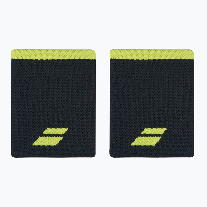 Potítka froté na zápästie Babolat Logo Jumbo Wristband 2 ks. black/aero
