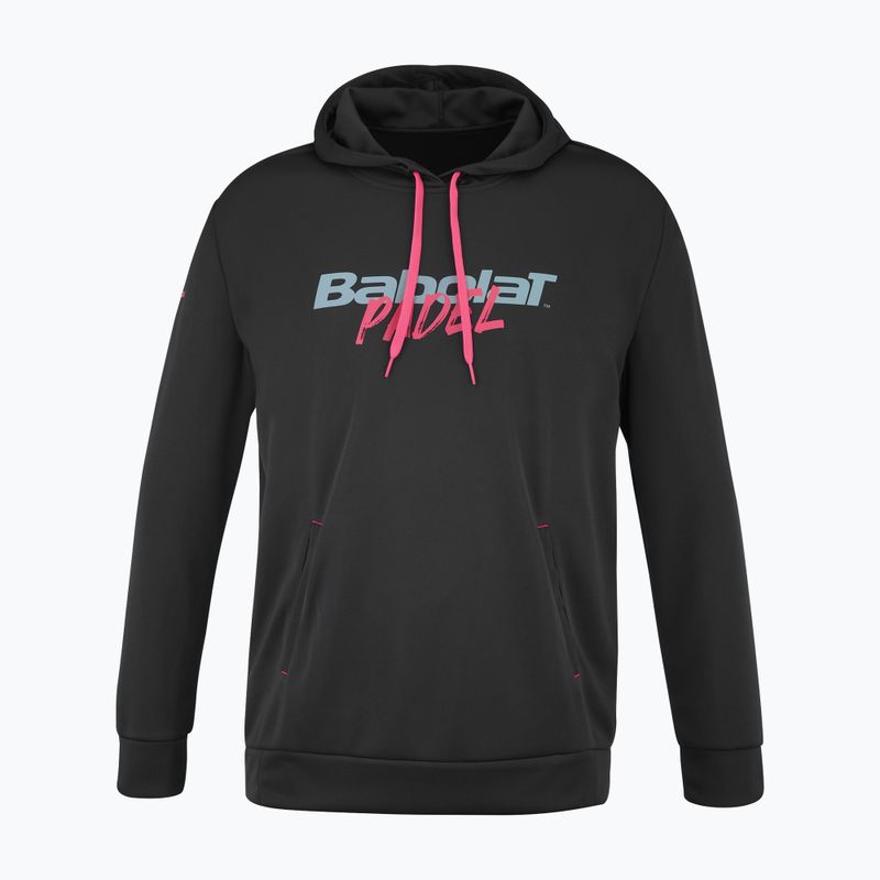 Pánska tenisová mikina Babolat Padel s kapucňou black/black