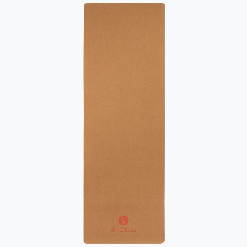 Podložka na cvičenie Sveltus Cork Yoga natural / lila