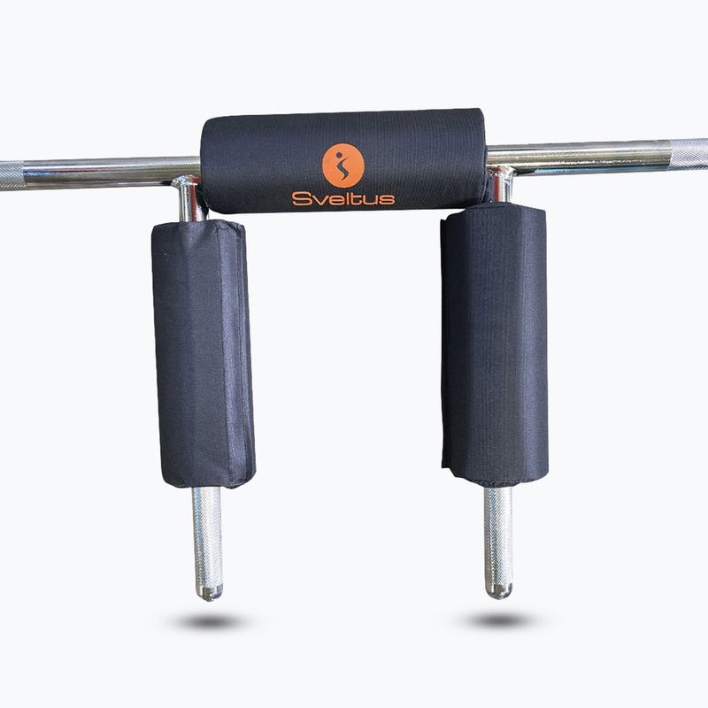 Olympijská osa na drepy + 2 svorky Sveltus Safety Squat Bar chrome/black 2