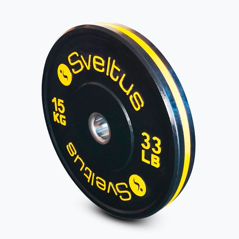 Olympijský bumper kotúč Sveltus Training Olympic Disc 15 kg black 2