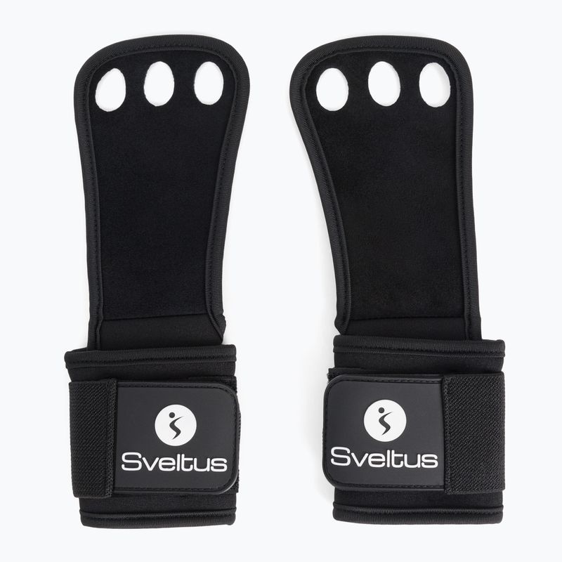 Sveltus Premium Hole Hand Grip gymnastické kože na silový a crossfitový tréning čierne 5656 3