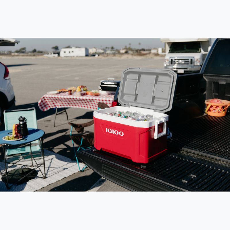 Cestovná chladnička Igloo Latitude 52 industrial red/white/meteorite 9