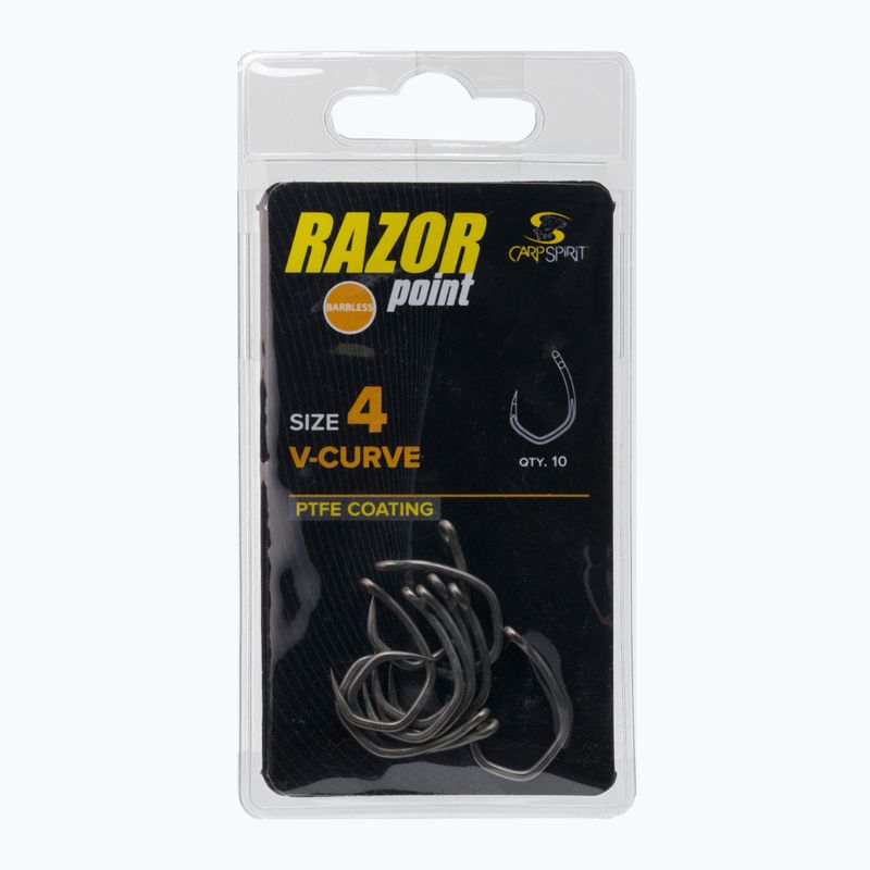 Háčiky Carp Spirit V-Curve Barbless sivé ACS350096