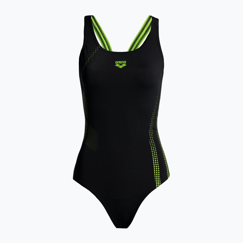 Dámske jednodielne plavky arena Shadow One Piece black/green 88/56