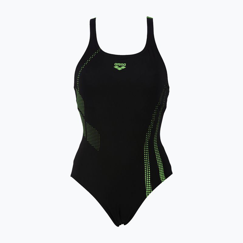 Dámske jednodielne plavky arena Shadow One Piece black/green 88/56 4
