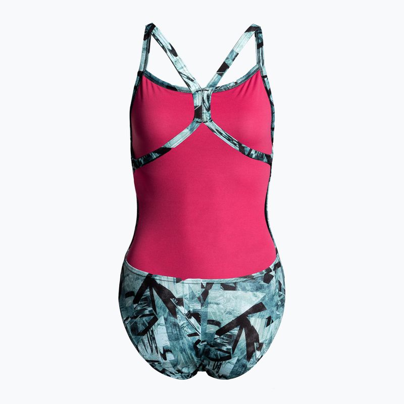 Dámske jednodielne plavky arena Glitch One Piece blue 441/59 2