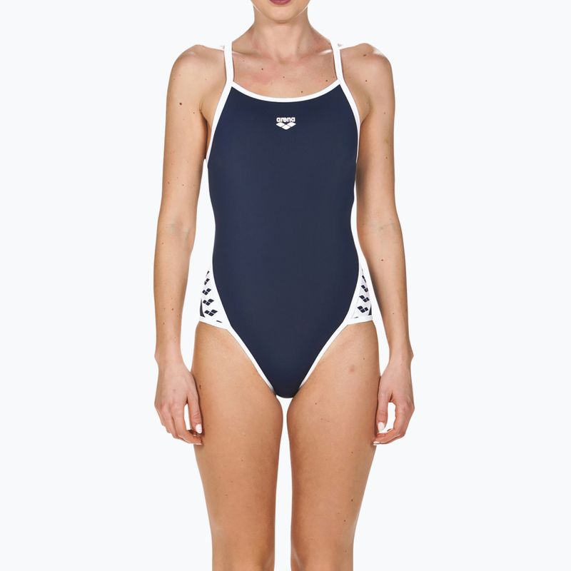 Dámske jednodielne plavky arena Team Stripe Super Fly Back One Piece navy blue 1195/71 5