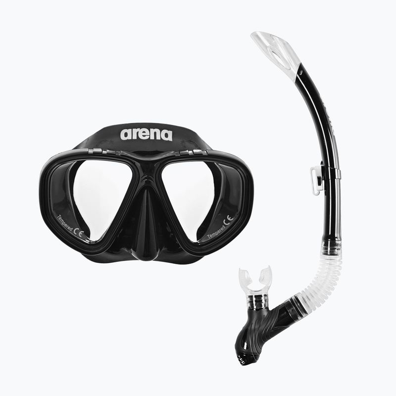 Detská súprava na šnorchlovanie arena Premium Snorkeling Set Jr black/clear/black